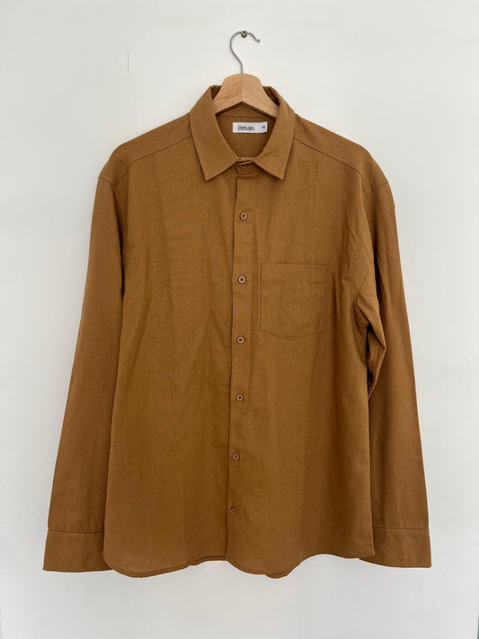 Camisa Lino Blend - Camel